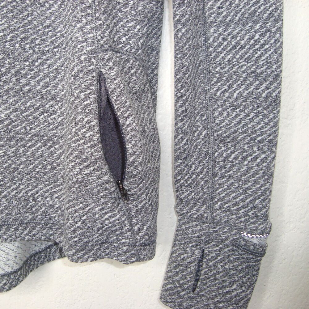 Lululemon Jacket Womens Size 8 White 1/2 Zip Pullover Thumbholes Gray White - Picture 7 of 11